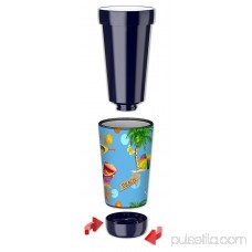 Mugzie 12-Ounce Low Ball Tumbler Drink Cup with Removable Insulated Wetsuit Cover - Beach Toss